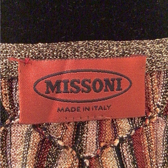 MISSONI MultiColor Metallic V Neck Long Sleeve Cardigan Sweater IT 44/ US 6 NWOT - Picture 4 of 5